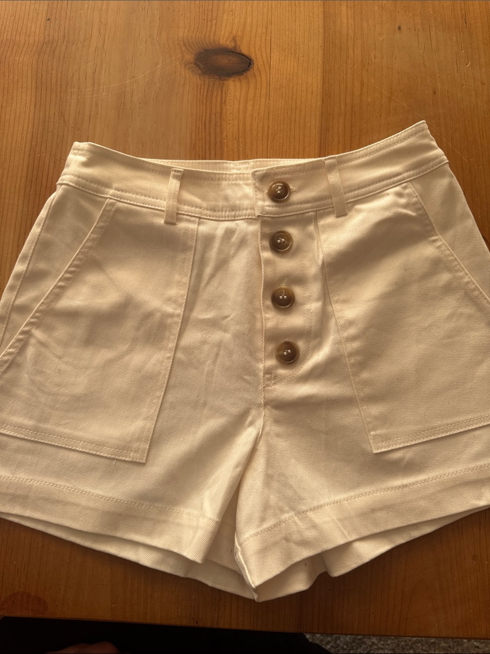 miami High-Waist White Button-Front Women's Shorts